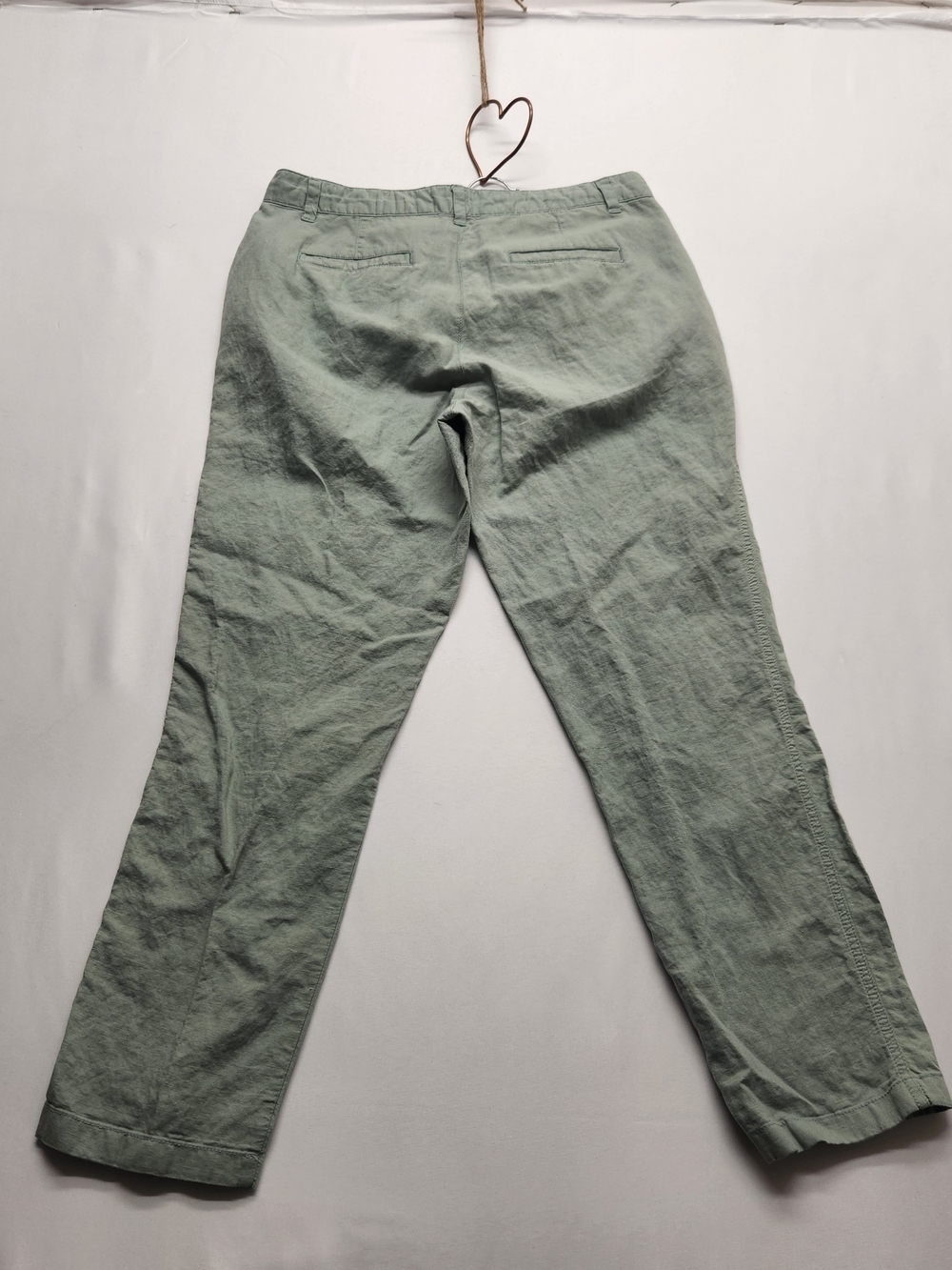 ⭐️GAP Desert Sage Linen Cotton Girlfriend Chino Pants 8 Green Minimalist Summer - Picture 7 of 11
